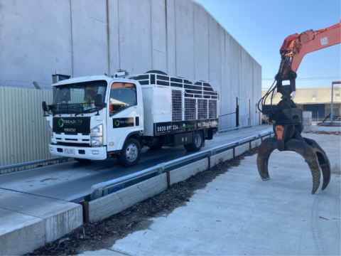 Shelby Wood with another load across the weighbridge